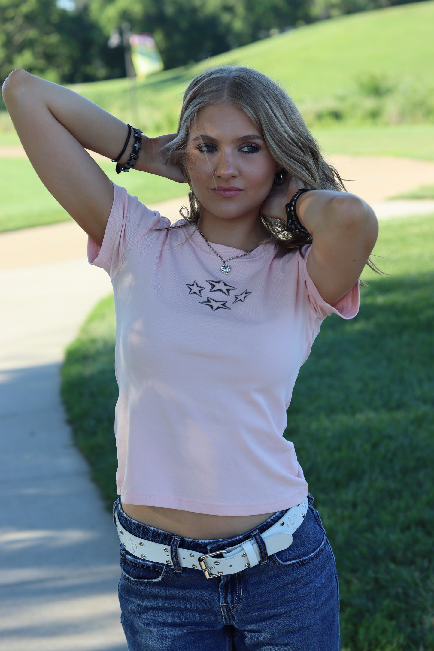 Women’s Cotton Stretch Tee (Pink)