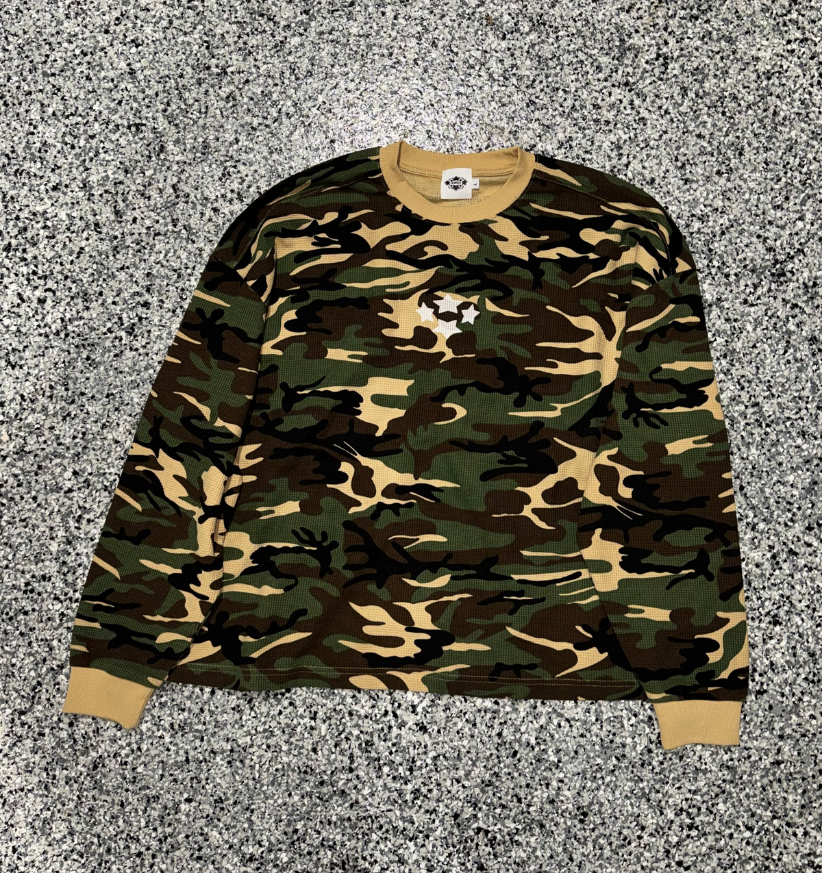 Camo Waffle Knit Long Sleeve