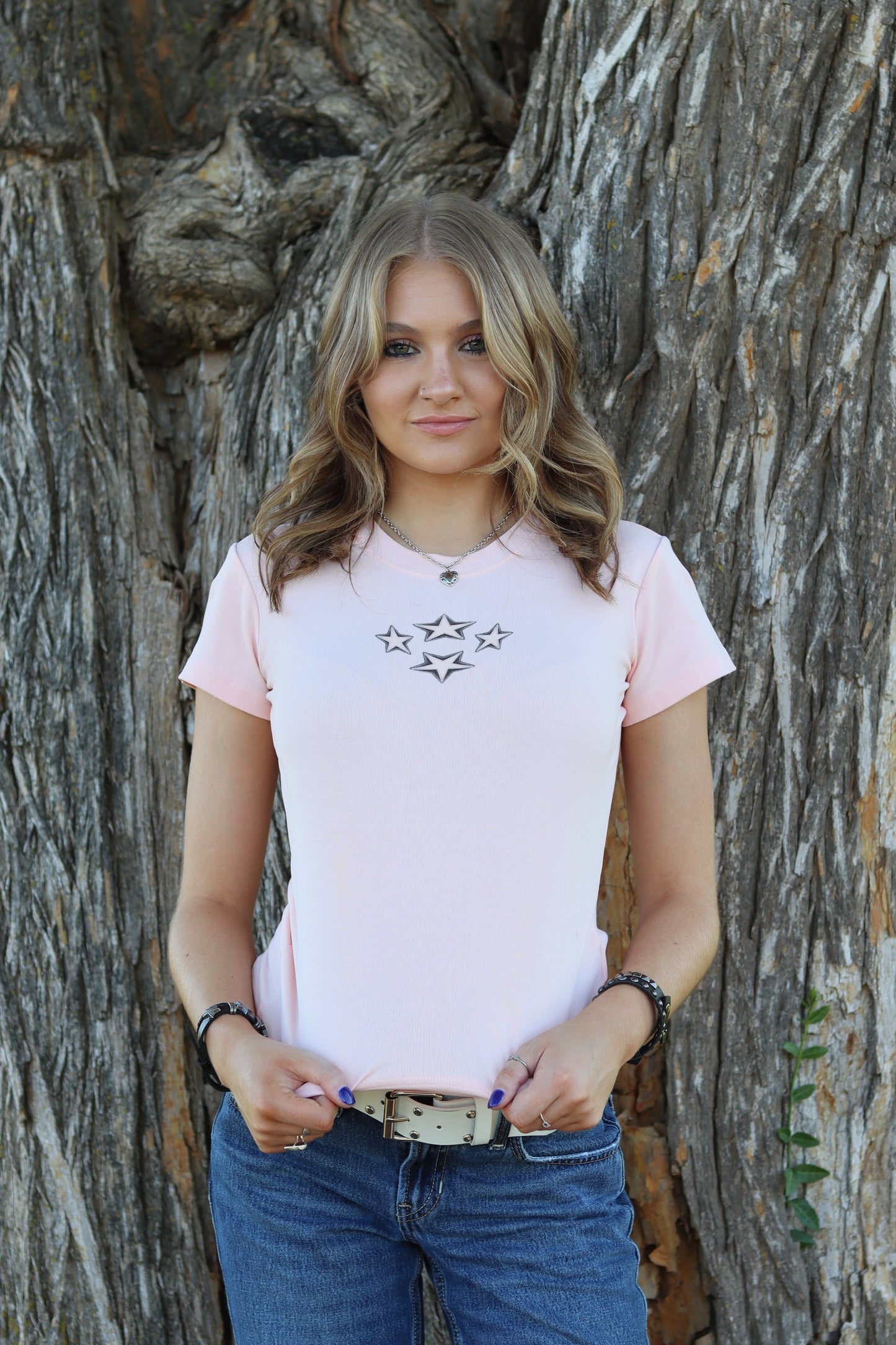 Women’s Cotton Stretch Tee (Pink)