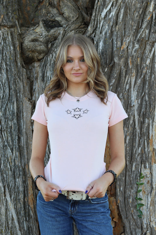 Women’s Cotton Stretch Tee (Pink)