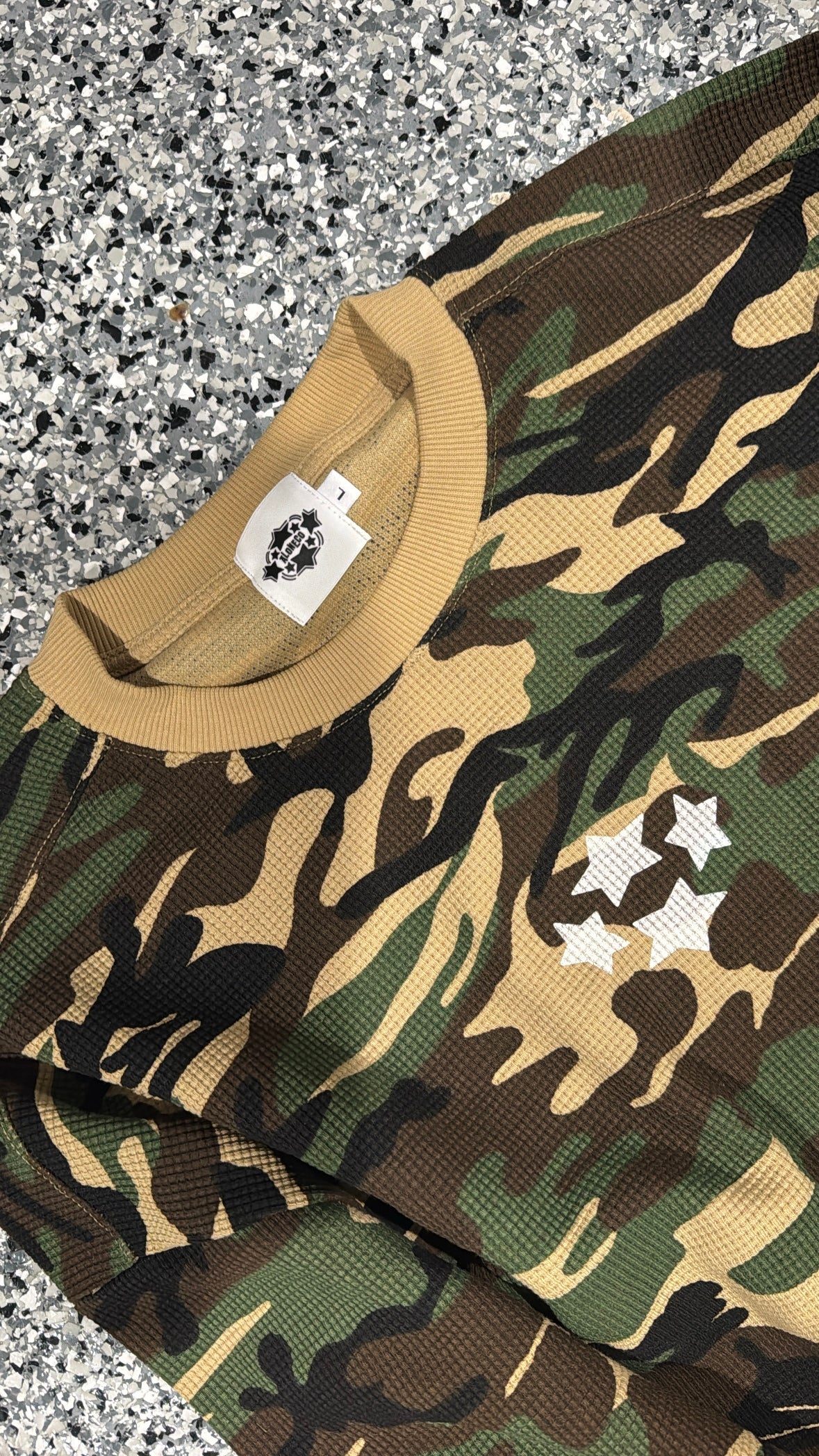 Camo Waffle Knit Long Sleeve