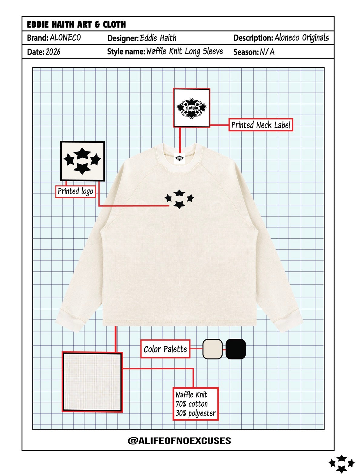 Waffle Knit Long Sleeve