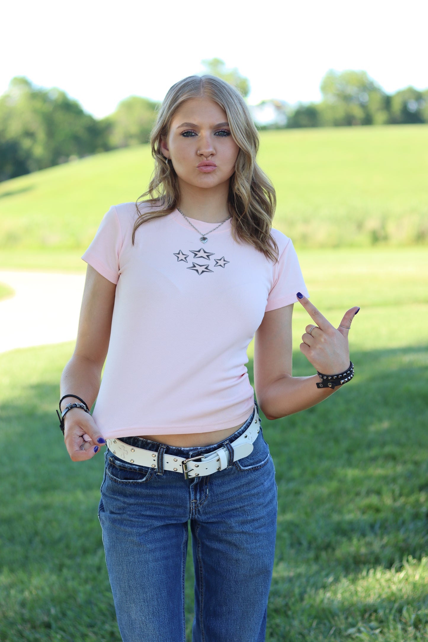 Women’s Cotton Stretch Tee (Pink)